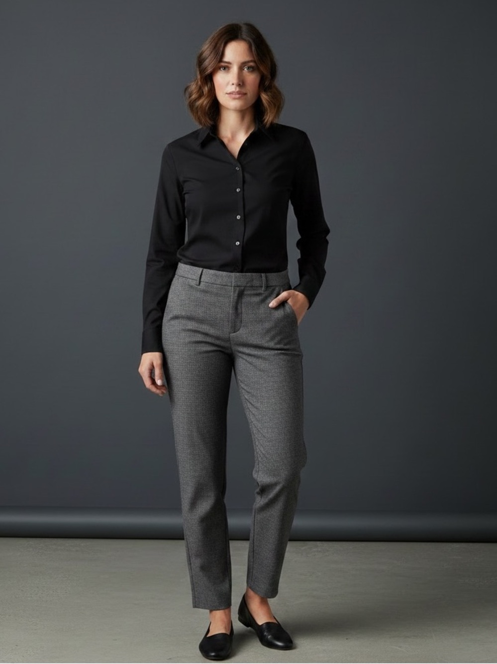 Ann Taylor Gray Straight Leg Curvy Fit Pants - Picture 5 of 5